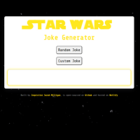Star Wars joke generator with stars background